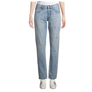 Women's PRPS El Camino Pearl Light Blue‎ Embellished Tapered Jeans